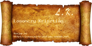 Losonczy Krisztián névjegykártya